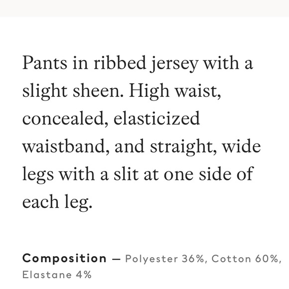 H&M Cream Ribbed Slit Pants - Picture 5 of 8